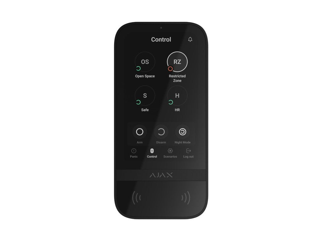 AJAX Touch Keypad Touchscreen Zwart Draadloos of 12 volt gevoed