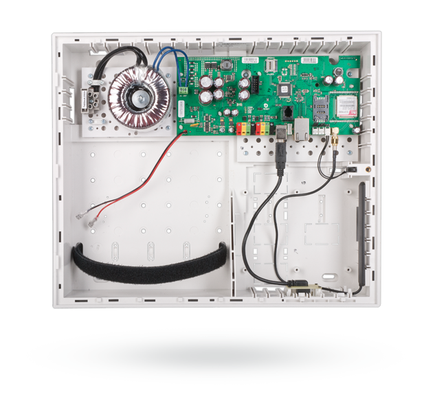 Centrale met GSM en LAN communicator, grote behuizing, 2xBUS
