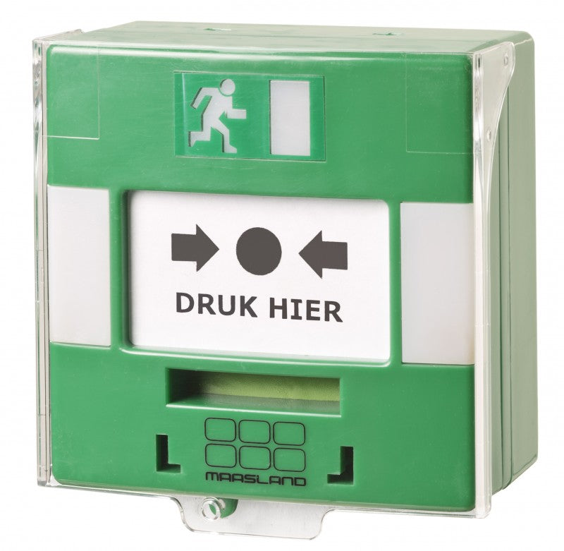 noodschakelaar groen met LED en geluid