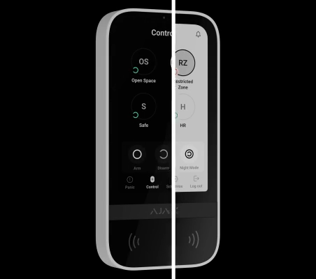 AJAX Touch Keypad TouchScreen Wit Draadloos of 12 volt gevoed